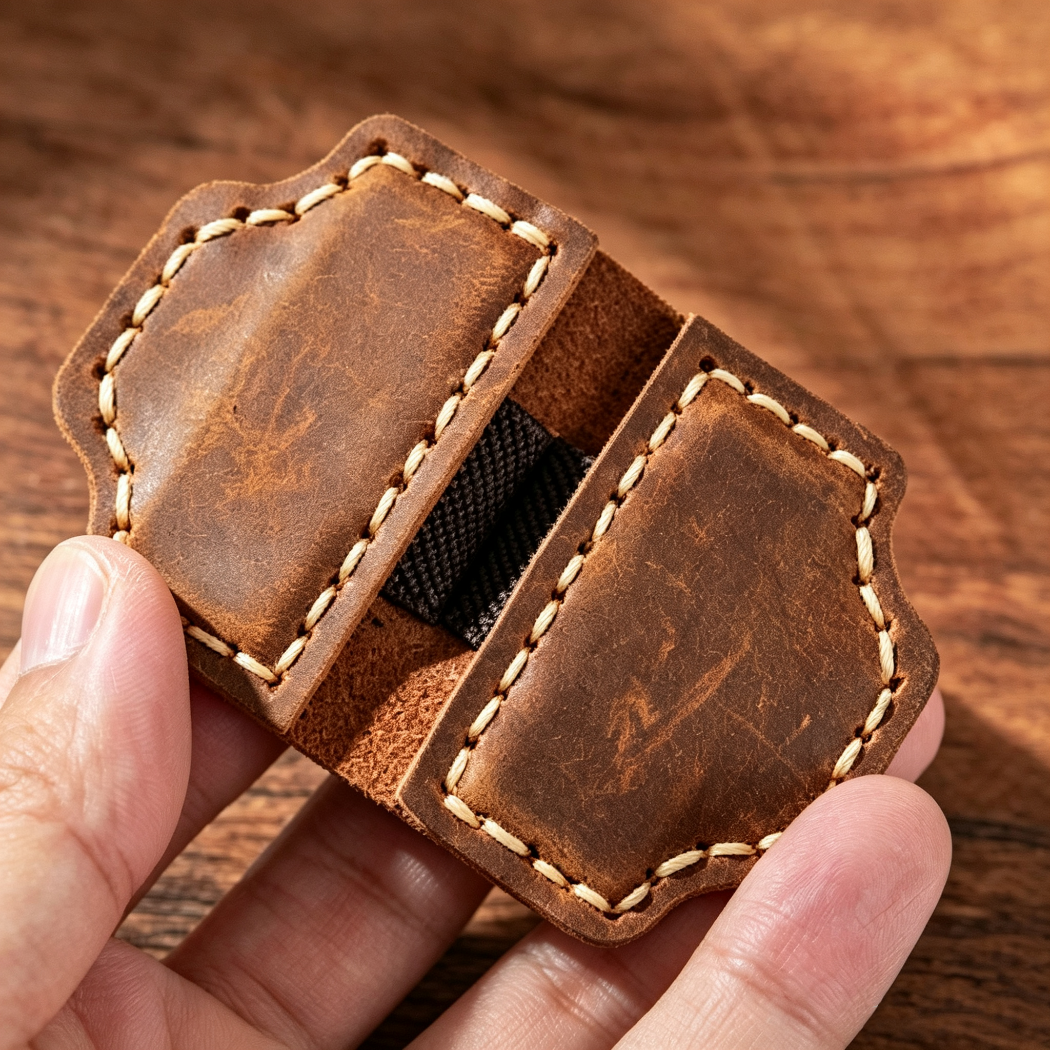 Genuine Leather Magnetic Bookmark Clip | Hand-Stitched Crazy Horse Leather | Vintage Retro Page Holder & Creative Gift
