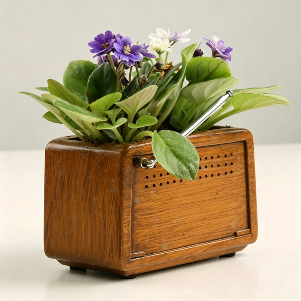 Creative Retro Radio-Shaped Planter Ornament, Multi-purpose Home Decorative Flower Pot