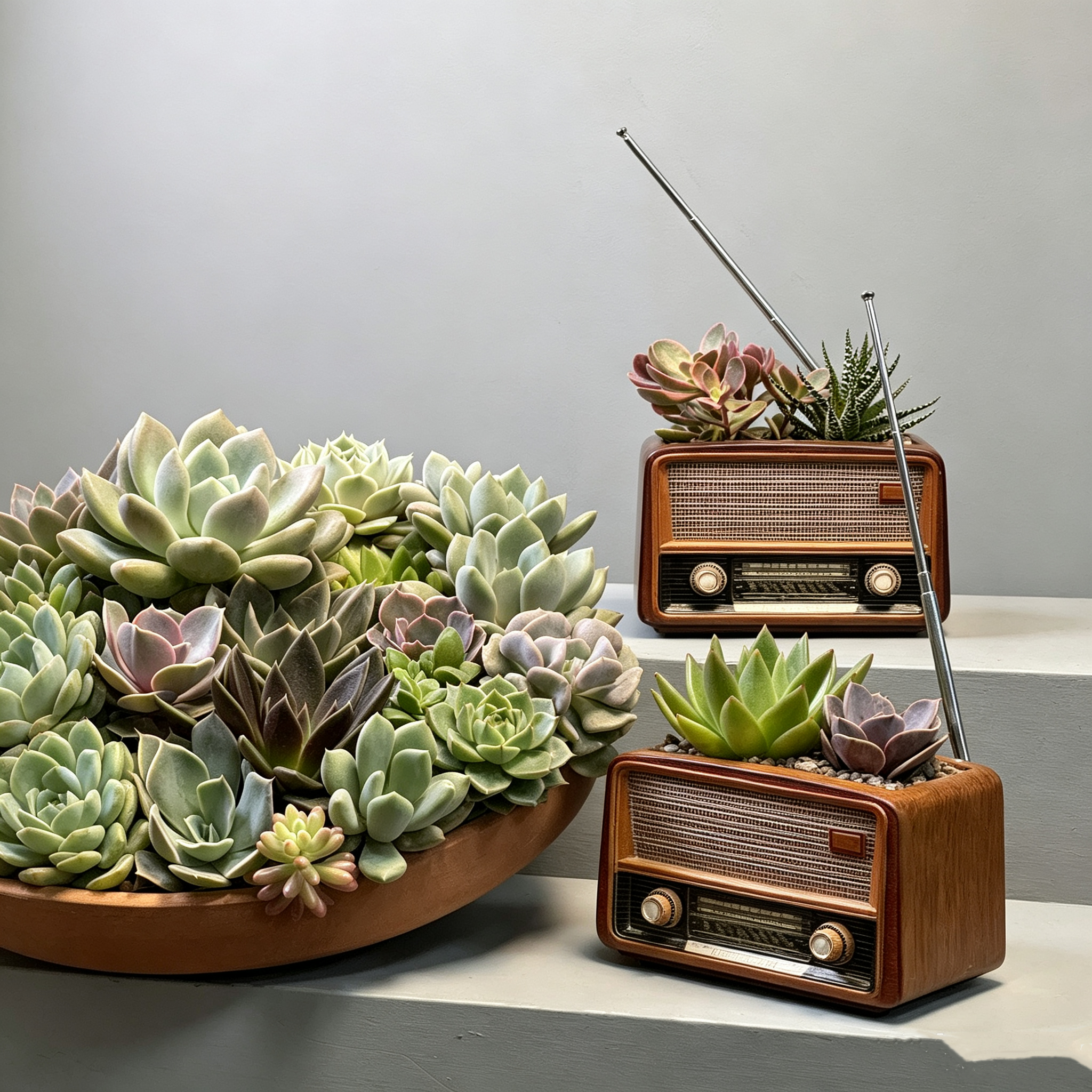 Creative Retro Radio-Shaped Planter Ornament, Multi-purpose Home Decorative Flower Pot