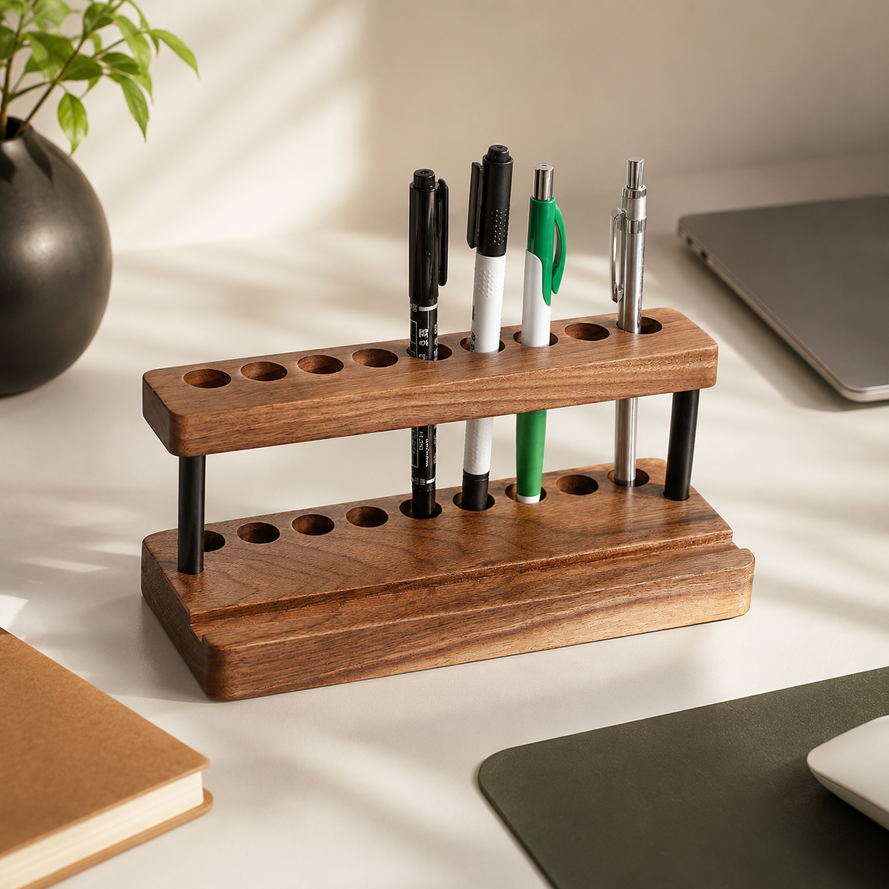 Whimsical Wooden Desk Organizer & Pencil Holder Collection