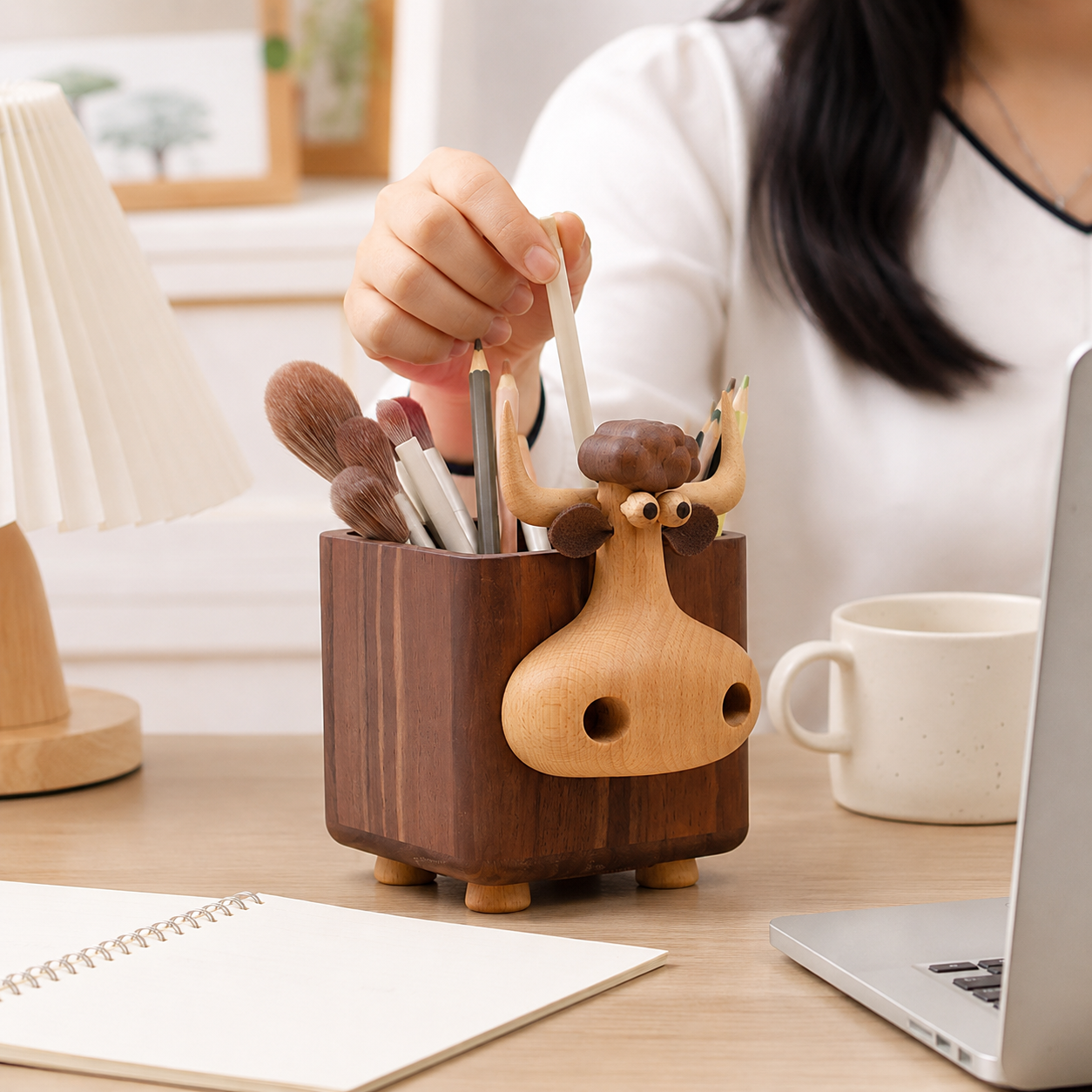 Whimsical Wooden Desk Organizer & Pencil Holder Collection