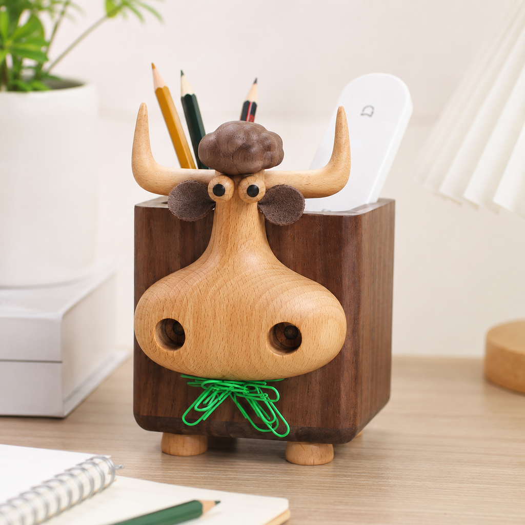 Whimsical Wooden Desk Organizer & Pencil Holder Collection