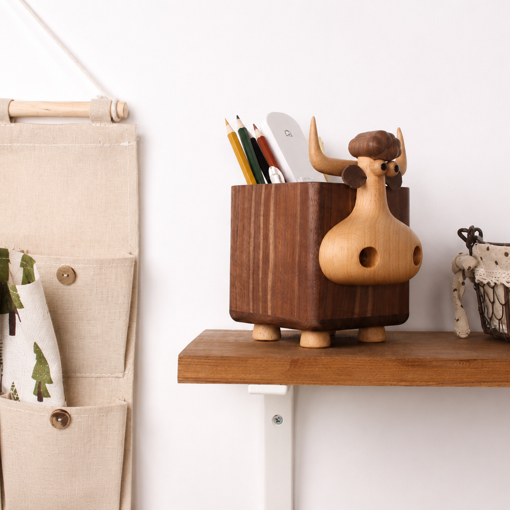 Whimsical Wooden Desk Organizer & Pencil Holder Collection