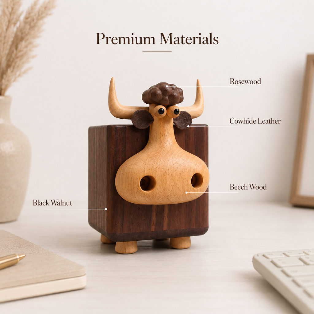 Whimsical Wooden Desk Organizer & Pencil Holder Collection