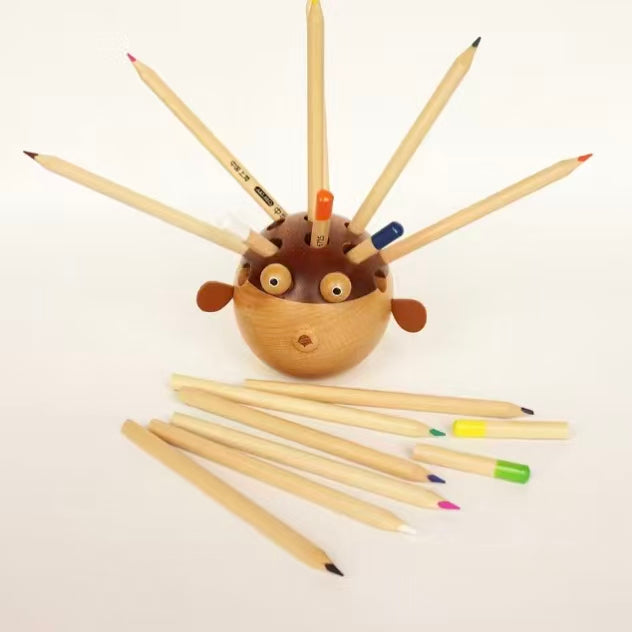Whimsical Wooden Desk Organizer & Pencil Holder Collection
