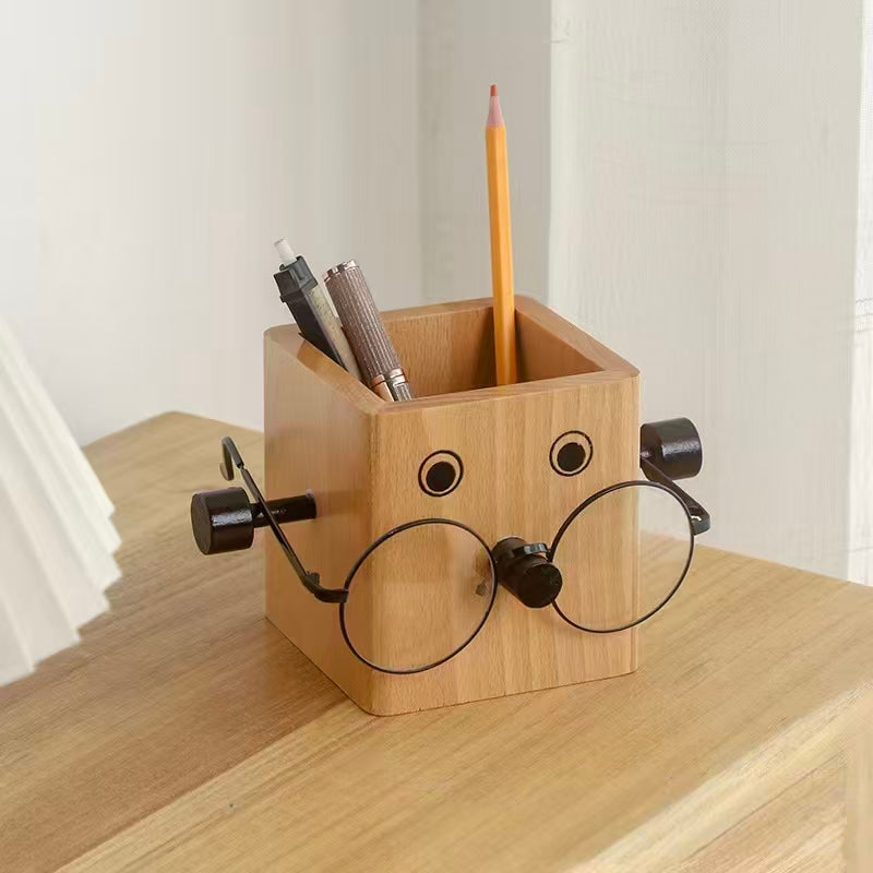Whimsical Wooden Desk Organizer & Pencil Holder Collection