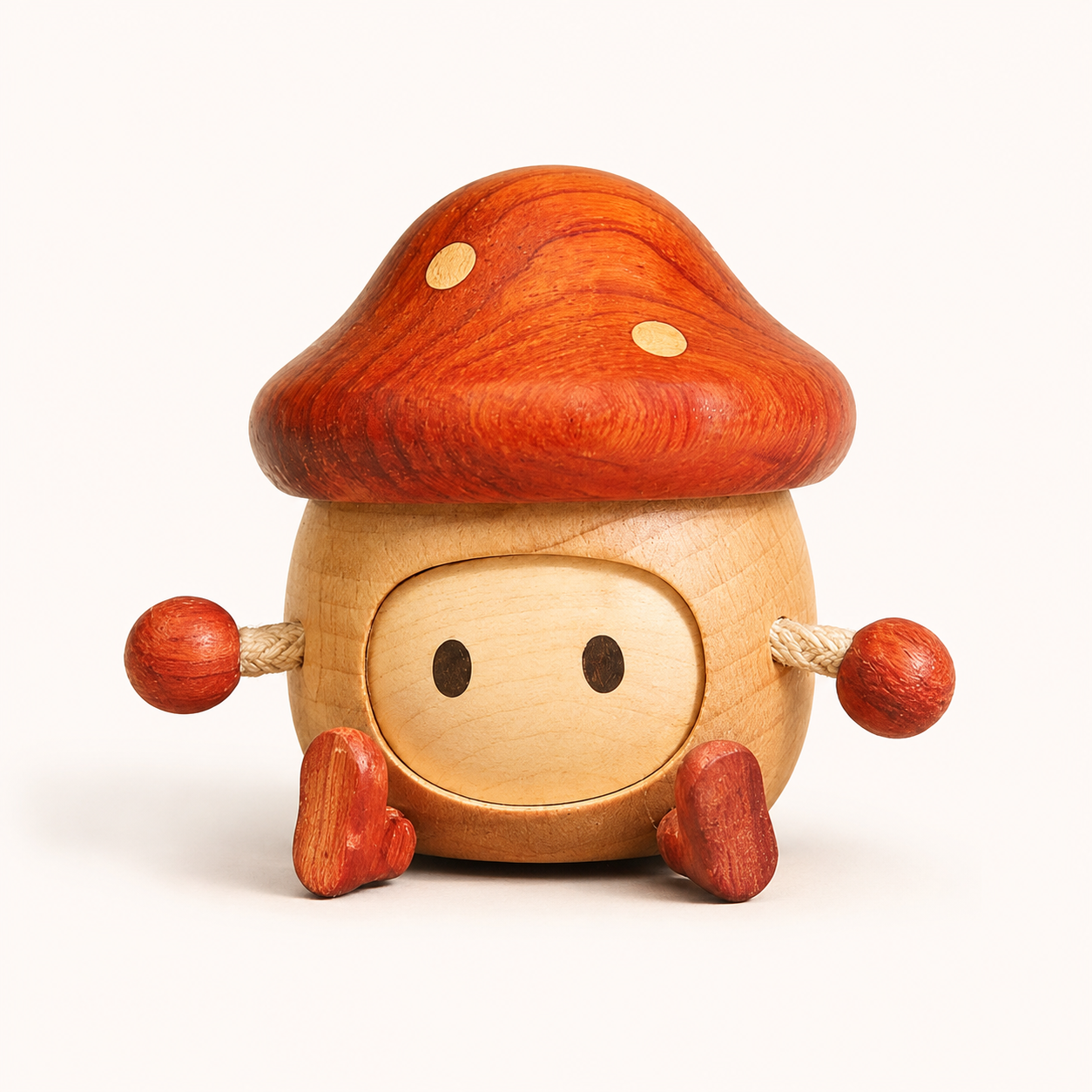 Whimsical Wooden Trinket Box – Mushroom & Cherry Cupcake Storage Decor