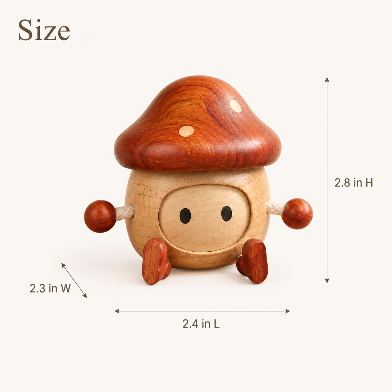 Whimsical Wooden Trinket Box – Mushroom & Cherry Cupcake Storage Decor