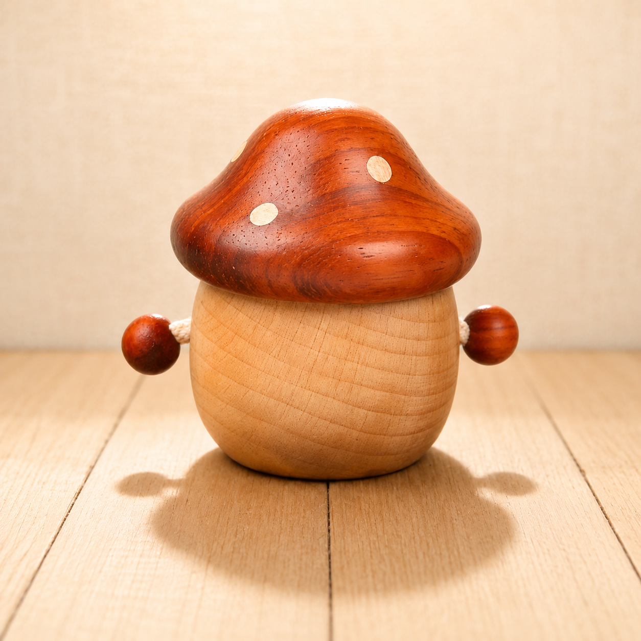 Whimsical Wooden Trinket Box – Mushroom & Cherry Cupcake Storage Decor