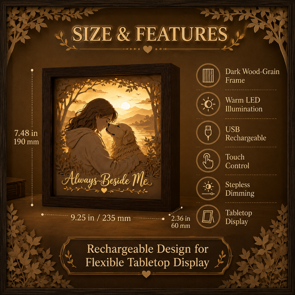 Always Beside Me Personalized Pet & Family Paper Light Box