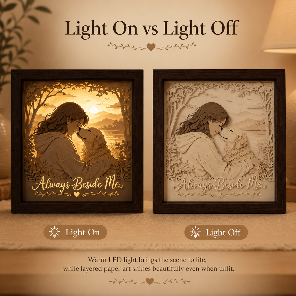 Always Beside Me Personalized Pet & Family Paper Light Box