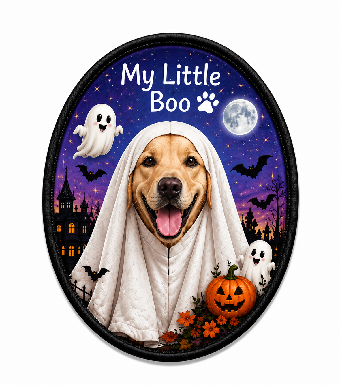 Personalized Halloween Pet Photo Keychain – Custom Dog & Cat Bag Charm