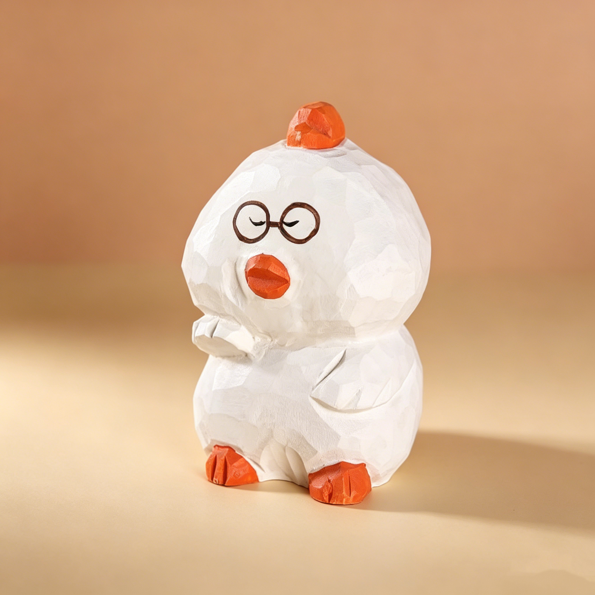 Cute Handmade Wooden Duck Ornaments, Creative Tabletop Art Decor for Home Office Car Decoration
