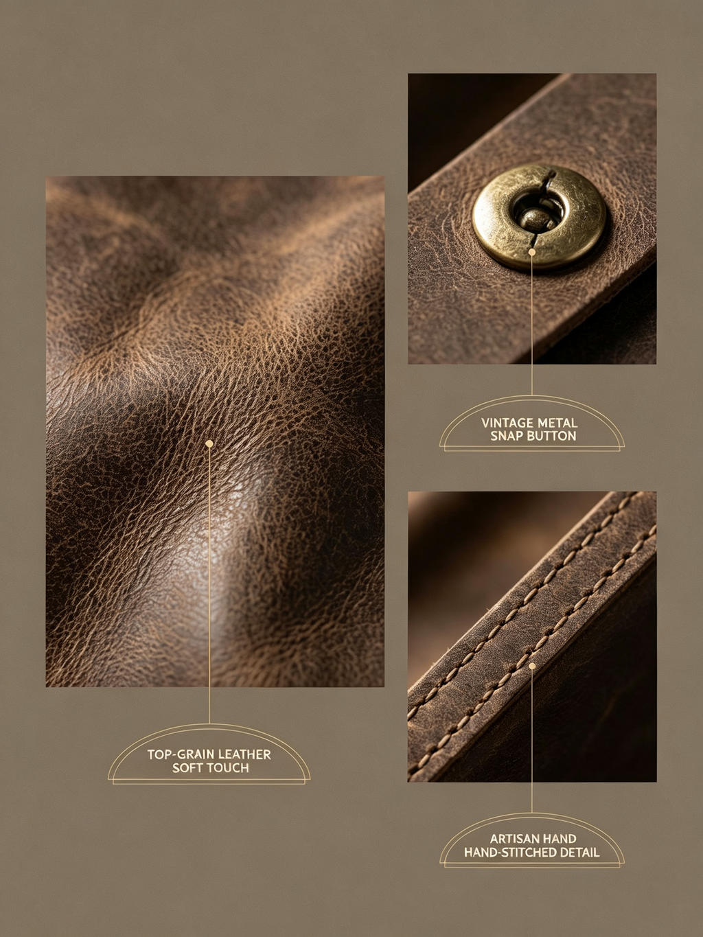 Handmade Full Grain Leather Card Wallet, Envelope Style Snap Button Coin Purse, Minimalist Vintage Leather Card Holder