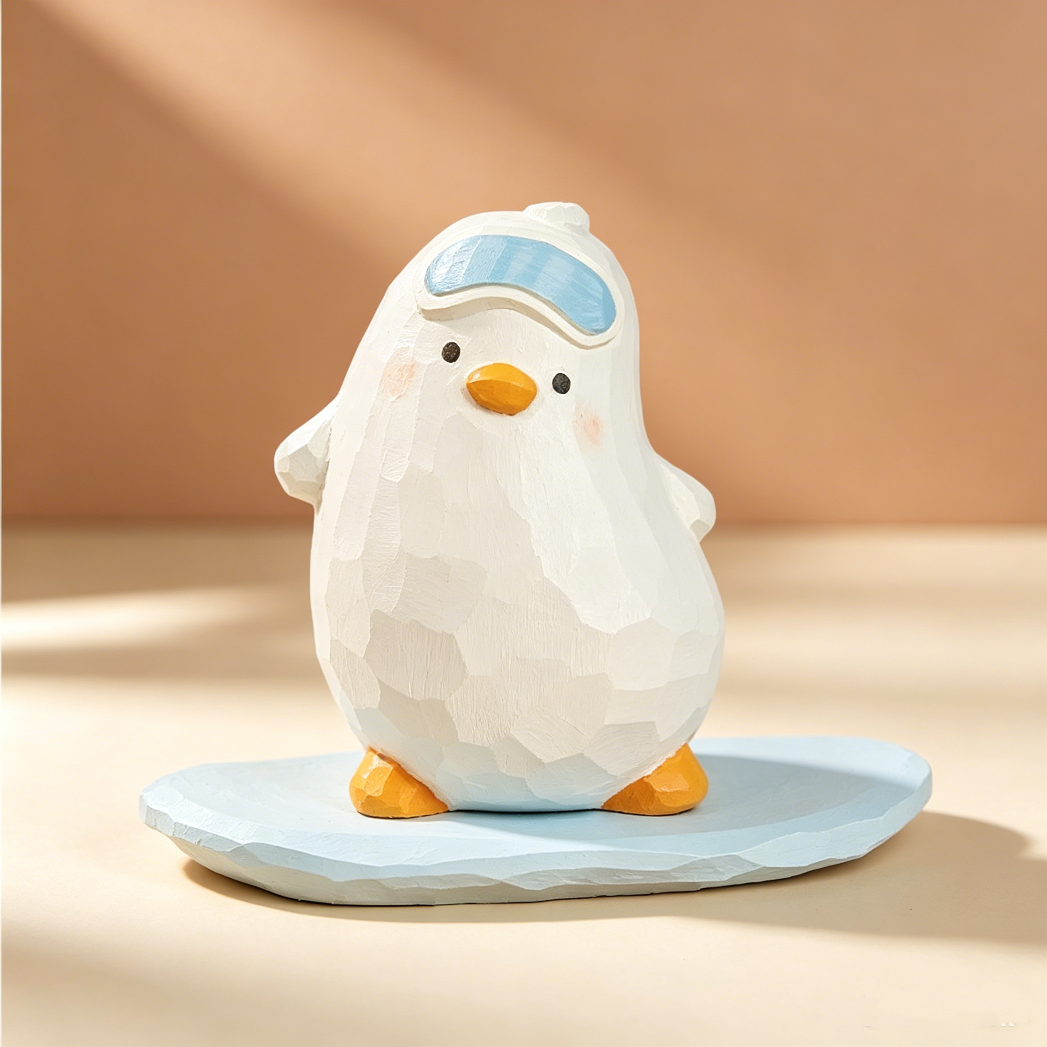 Cute Handmade Wooden Duck Ornaments, Creative Tabletop Art Decor for Home Office Car Decoration