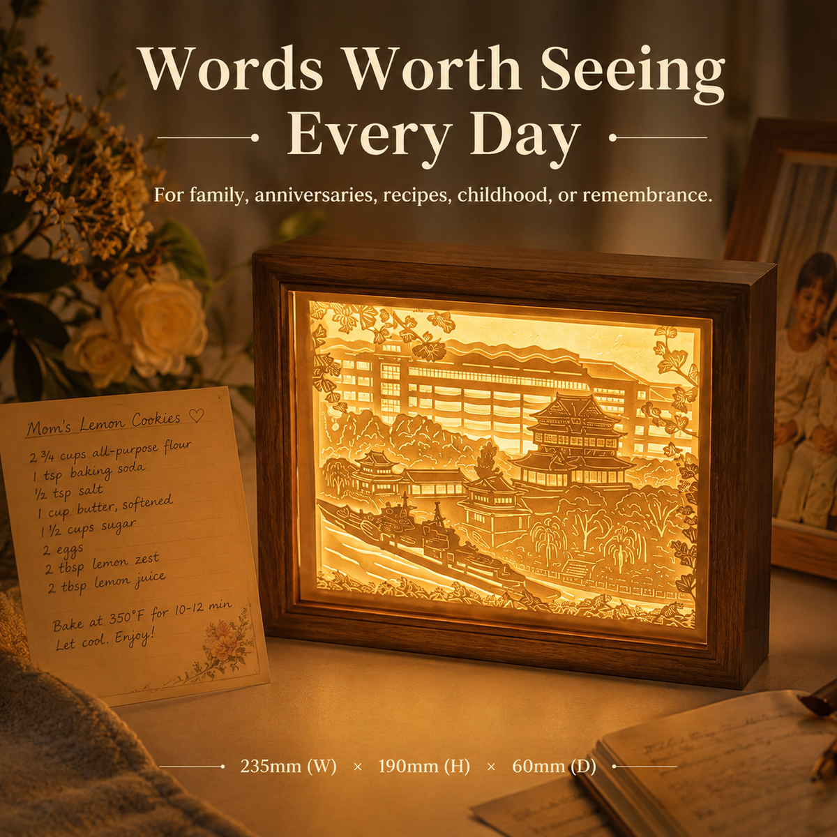 Words We Keep Personalized Handwriting Paper Light Box