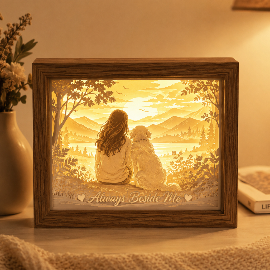 Always Beside Me Personalized Pet & Family Paper Light Box