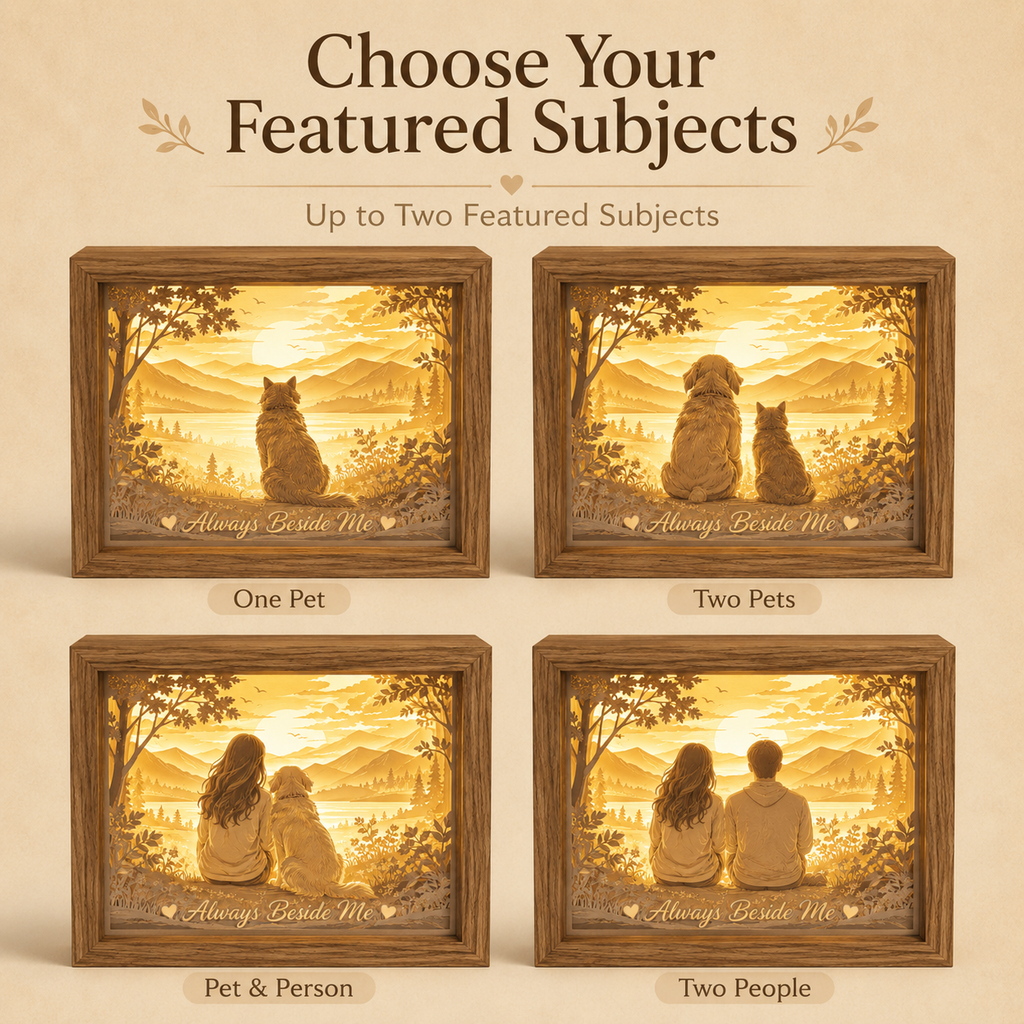 Always Beside Me Personalized Pet & Family Paper Light Box