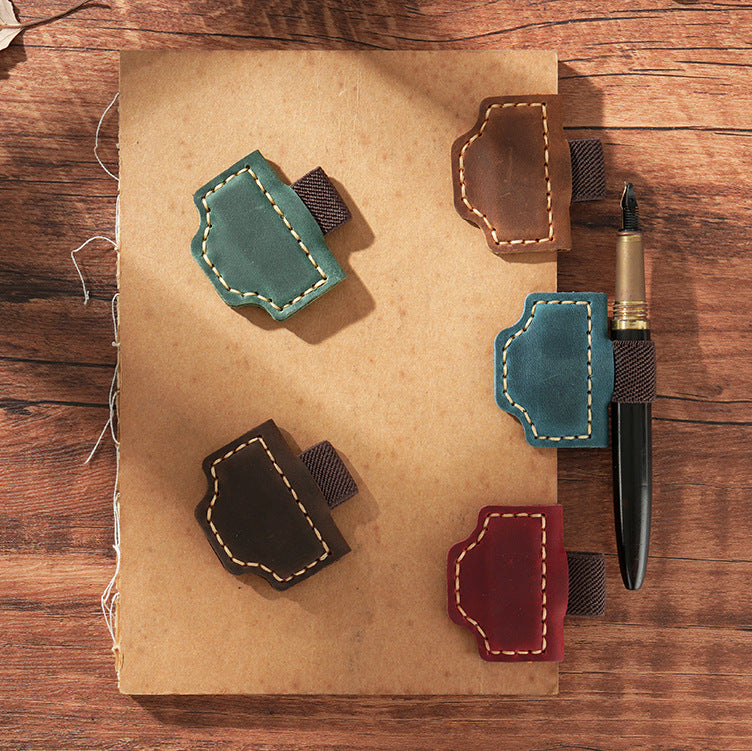 Genuine Leather Magnetic Bookmark Clip | Hand-Stitched Crazy Horse Leather | Vintage Retro Page Holder & Creative Gift