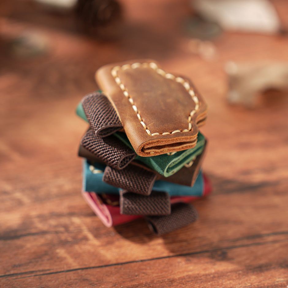 Genuine Leather Magnetic Bookmark Clip | Hand-Stitched Crazy Horse Leather | Vintage Retro Page Holder & Creative Gift