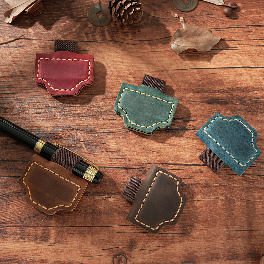 Genuine Leather Magnetic Bookmark Clip | Hand-Stitched Crazy Horse Leather | Vintage Retro Page Holder & Creative Gift