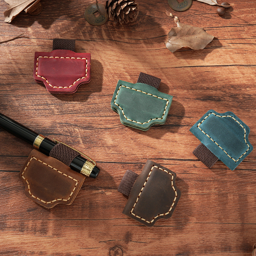 Genuine Leather Magnetic Bookmark Clip | Hand-Stitched Crazy Horse Leather | Vintage Retro Page Holder & Creative Gift