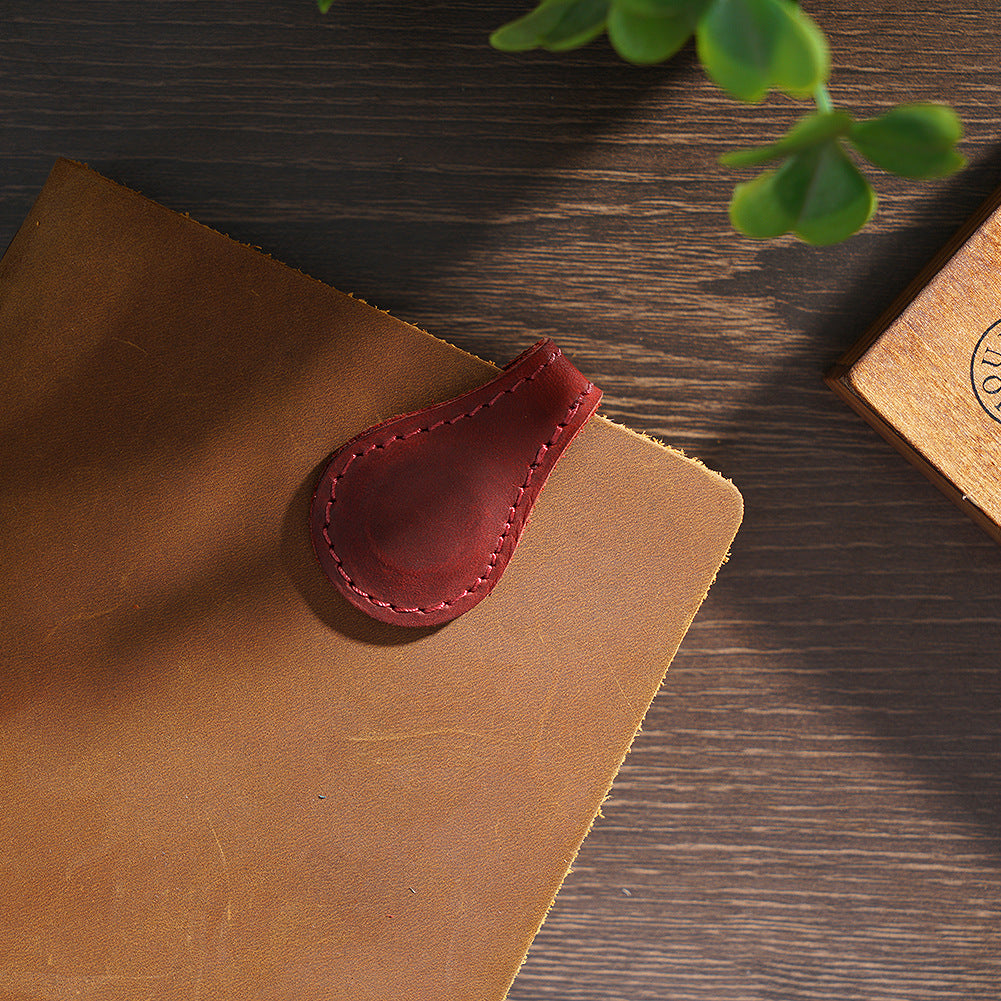 Handmade Crazy Horse Leather Magnetic Bookmark, Double Sided Magnetic Page Marker Clip, Full Grain Cowhide Book Markers for Journal Notebook, Book Lovers Gift